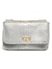 Victor & Hugo Paris Leder-Schultertasche "Kiera" in Silber - (B)21 x (H)15 x (T)7 cm