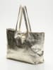 Victor & Hugo Paris Leder-Shopper "Vog" in Gold - (B)50 x (H)28 x (T)12 cm
