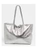 Victor & Hugo Paris Leder-Shopper "Vog" in Silber - (B)50 x (H)28 x (T)12 cm
