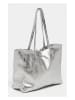 Victor & Hugo Paris Leder-Shopper "Vog" in Silber - (B)50 x (H)28 x (T)12 cm