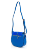 Victor & Hugo Paris Leder-Umhängetasche "Rhea" in Blau - (B)24 x (H)19 x (T)6 cm