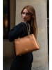 Victor & Hugo Paris Leder-Schultertasche "Prague" in Hellbraun - (B)30 x (H)22 x (T)10 cm