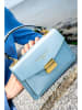 Victor & Hugo Paris Leren handtas "Leah" lichtblauw - (B)18,5 x (H)12,5 x (D)6 cm