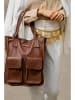 Victor & Hugo Paris Skórzany shopper bag "Noa" w kolorze brązowym - 34 x 38 x 11 cm