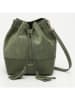 Victor & Hugo Paris Leder-Henkeltasche "Mini Livy" in Khaki - (B)18 x (H)21,5 x (T)11 cm