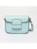 Victor & Hugo Paris Leder-Umhängetasche "Eliane" in Hellblau - (B)26 x (H)16 x (T)6 cm