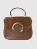 Victor & Hugo Paris Leder-Henkeltasche "Mini Moka" in Braun - (B)24 x (H)19 x (T)10,5 cm