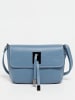 Victor & Hugo Paris Leder-Umhängetasche "Joyce" in Blau - (B)26 x (H)16 x (T)6 cm