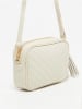 Victor & Hugo Paris Leder-Umhängetasche "Nat" in Creme - (B)20 x (H)15 x (T)6 cm