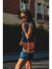 Victor & Hugo Paris Leder-Umhängetasche "Amel" in Braun - (B)22,5 x (H)18,5 x (T)6 cm