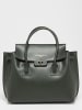Victor & Hugo Paris Leren handtas "Jane" donkergroen - (B)36 x (H)34 x (D)24 cm
