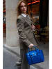 Victor & Hugo Paris Leder-Henkeltasche "Jeny" in Blau - (B)25 x (H)19 x (T)7 cm