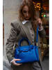 Victor & Hugo Paris Leren handtas "Jeny" blauw - (B)25 x (H)19 x (D)7 cm
