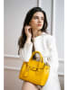 Victor & Hugo Paris Leder-Henkeltasche "Jeny" in Gelb - (B)25 x (H)19 x (T)7 cm