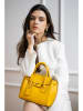 Victor & Hugo Paris Leder-Henkeltasche "Jeny" in Gelb - (B)25 x (H)19 x (T)7 cm