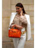Victor & Hugo Paris Leder-Henkeltasche "Jeny" in Orange - (B)25 x (H)19 x (T)7 cm