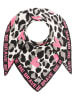 Zwillingsherz Dreieckstuch "Be Brave" in Creme/ Grau/ Rosa - (L)200 x (B)130 cm