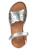 POM POM Leder-Sandalen in Silber