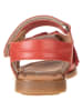 POM POM Leder-Sandalen in Rot