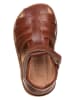 POM POM Leder-Halbsandalen in Braun