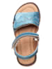 POM POM Leder-Sandalen in Hellblau