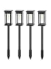 lumisky 4er-Set: LED-Solar-Gartenstecker ''Luzy'' in Schwarz - (B)7 x (H)60 x (T)7 cm