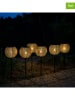 lumisky Solarne lampy ogrodowe LED (6 szt.) w kolorze złotym na trzonku - wys. 45 cm
