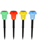 lumisky 4er-Set: LED-Solar-Gartenstecker ''Mushy'' in Bunt - (H)24 x Ø 6 cm