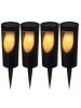 lumisky Solarne lampy ogrodowe LED (4 szt.) w kolorze czarnym - wys. 34 x Ø 8,5 cm