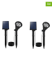 lumisky 2er-Set: LED-Solar-Gartenstecker "Spiky" in Schwarz - (H)34 cm