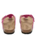 JOLANA & FENENA Leren teenslippers roze