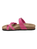 JOLANA & FENENA Leren teenslippers roze