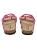 JOLANA & FENENA Leren teenslippers roze