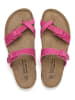 JOLANA & FENENA Leren teenslippers roze