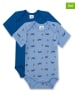 Sanetta 2-delige set: rompers lichtblauw/donkerblauw