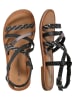 vertbaudet Leder-Sandalen in Schwarz