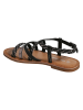 vertbaudet Leder-Sandalen in Schwarz