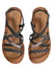 vertbaudet Leder-Sandalen in Schwarz