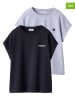 vertbaudet 2-delige set: shirts blauw/grijs