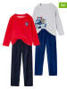 vertbaudet 2er-Set: Pyjamas in Rot/ Grau/ Dunkelblau