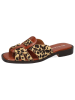 MELVIN & HAMILTON Leren slippers "Everly 4" lichtbruin/geel/zwart