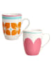 Tognana 2er-Set: Tassen "New Milk & Coffee" in Pink/ Orange - 360 ml