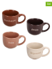 Tognana 4-delige set: koffiekoppen ''Cindy Barista'' bruin/lichtbruin/beige - 100 ml