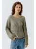 Oui Pullover in Khaki/ Creme