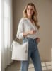 Mia Tomazzi Leren schoudertas "Sabaudia" wit - (B)26 x (H)28 x (D)12 cm