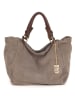 Lucca Baldi Leder-Shopper "Gimignano" in Taupe - (B)45 x (H)50 x (T)20 cm