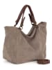 Lucca Baldi Leder-Shopper "Gimignano" in Taupe - (B)45 x (H)50 x (T)20 cm