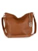Lucca Baldi Leder-Umhängetasche "Trapani" in Hellbraun - (B)33 x (H)25 x (T)14 cm
