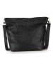Lucca Baldi Leren schoudertas "Trapani" zwart - (B)33 x (H)25 x (D)14 cm