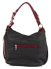 Lia Biassoni Leder-Schultertasche "Garga" in Schwarz - (B)36 x (H)26 x (T)10 cm